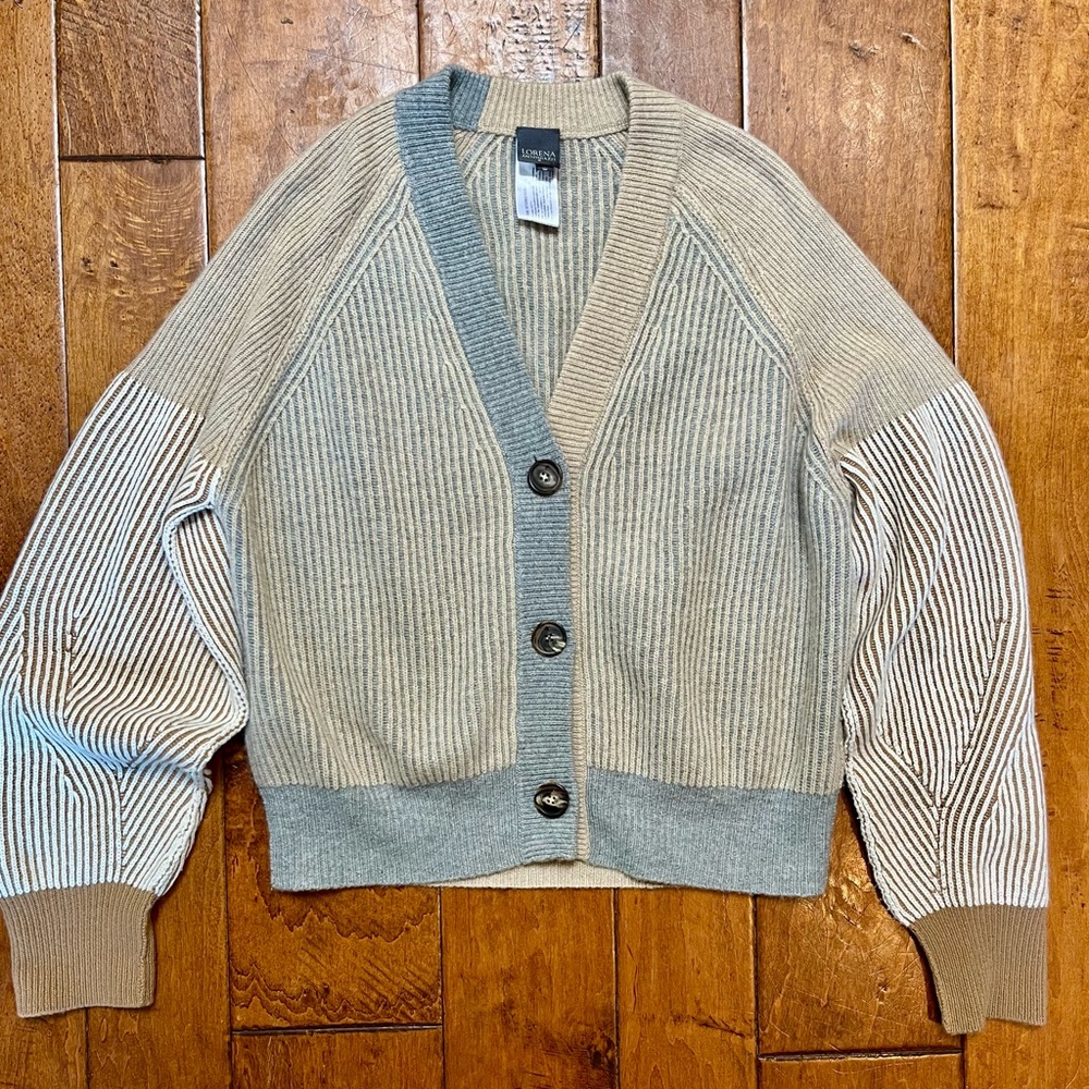 Italian made Lorena Antoniazzi Wool & cashmere quiet luxury grandpa cardigan,New